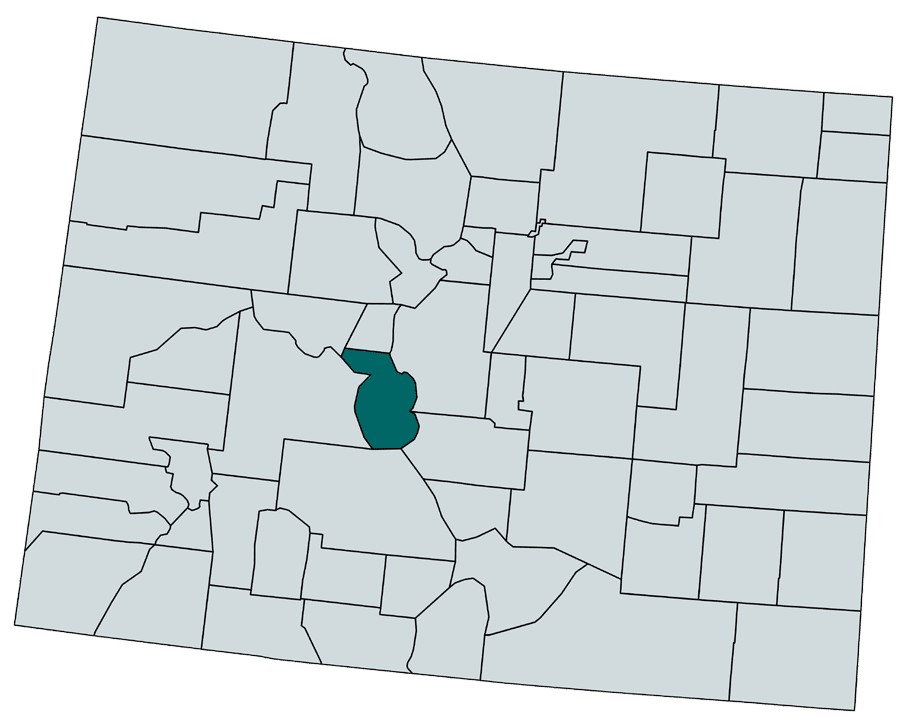 Chaffee County on map of colorado