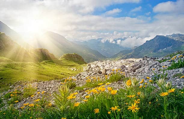 Mountains landscape in Vorarlberg, Austria